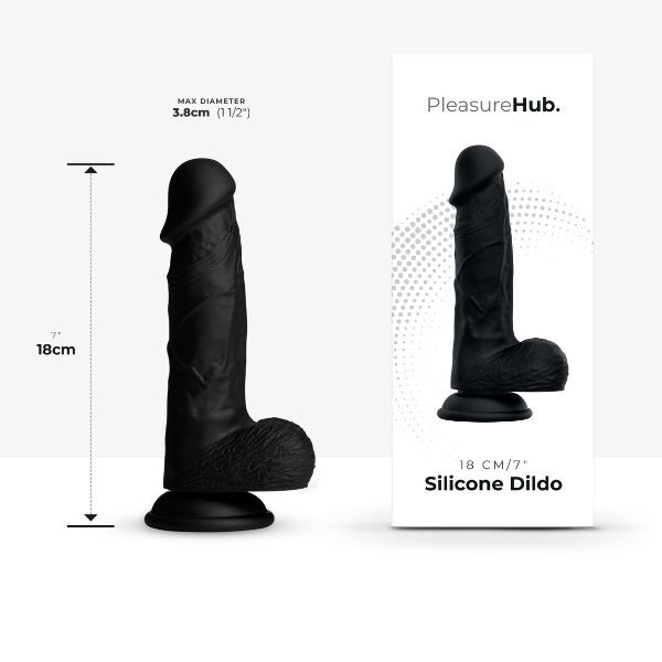 So Divine PleasureHub Real Skin Feel black silicone dildo (British brand)