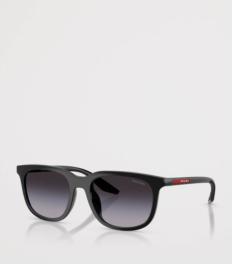 Prada Linea Rossa pillow sunglasses with tinted lenses, imported from the UK
