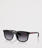 Prada Linea Rossa pillow sunglasses with tinted lenses, imported from the UK