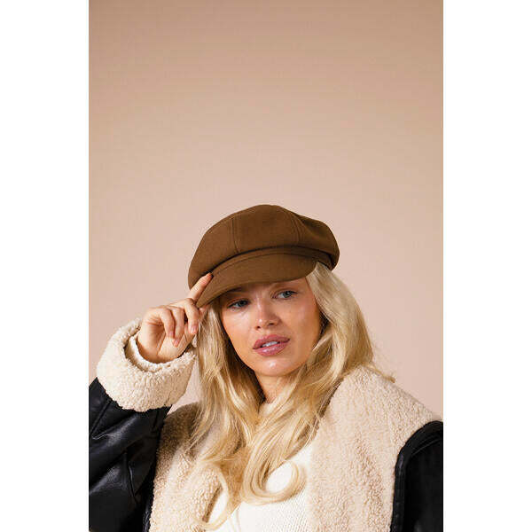 SVNX baker boy hat brown 55-59cm adjustable, UK version