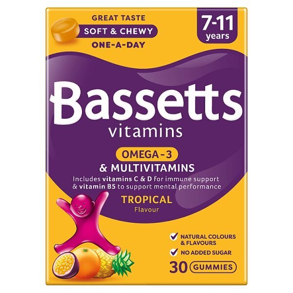 Bassetts Vitamins 7-11 Multivitamins + Omega 3 Pastilles 30s GOODS Superdrug   