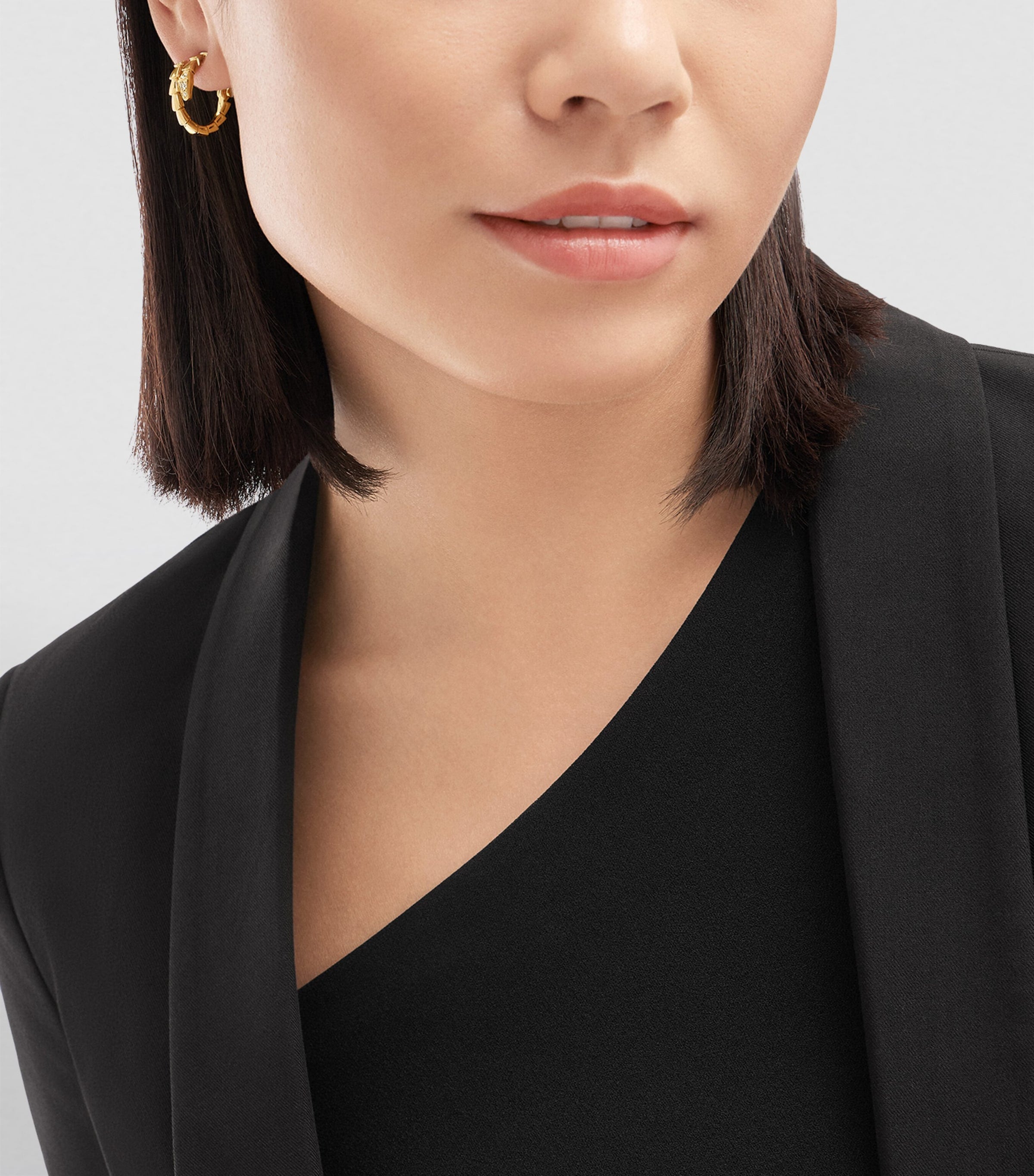 Bvlgari Serpenti Viper hoop earrings yellow gold diamonds, UK version