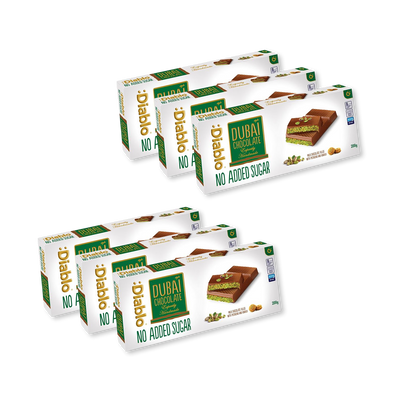Holland & Barrett Diablo No Added Sugar Dubai Chocolate Bar 200g Pack of 6- Buy online at McGrocer