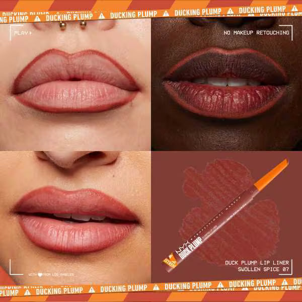 NYX Duck Plump Lip Liner Swollen Spice, imported from the UK