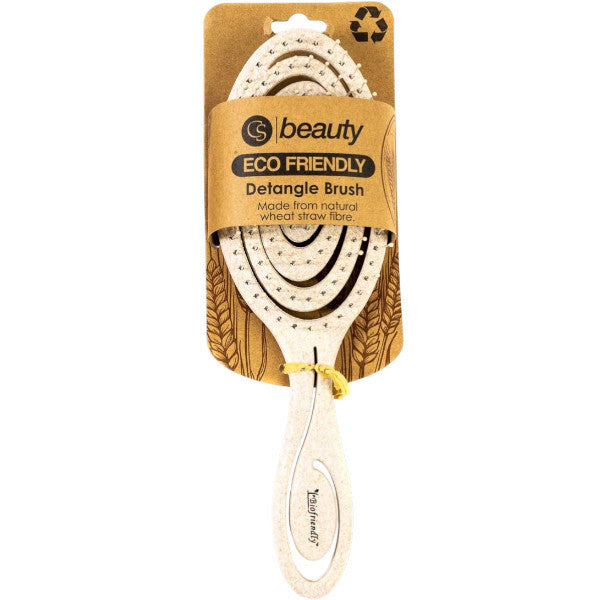 Straw detangling hairbrush with flexible head and soft bristles (British brand)