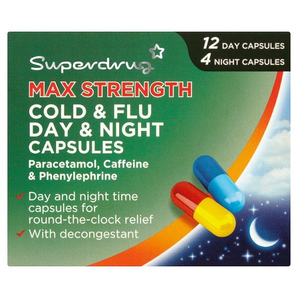 Superdrug Max Day and Night Capsules x 16