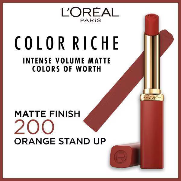 L'Oreal Paris Lipstick 200 Orange Stand Up, imported from the UK