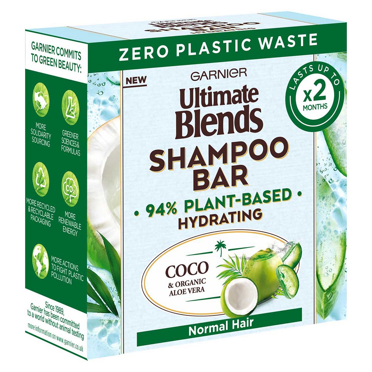 Garnier Ultimate Blends Coconut Hydrating Shampoo Bar with Aloe Vera for Normal Hair, 60g GOODS Boots   