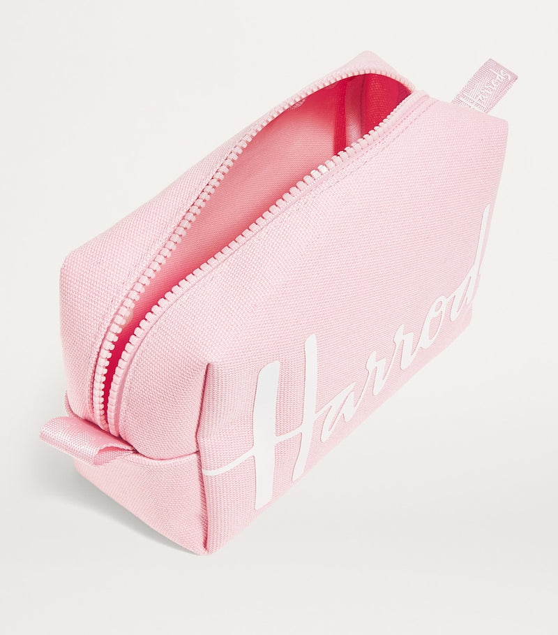 Harrods cotton logo cosmetics bag, UK version