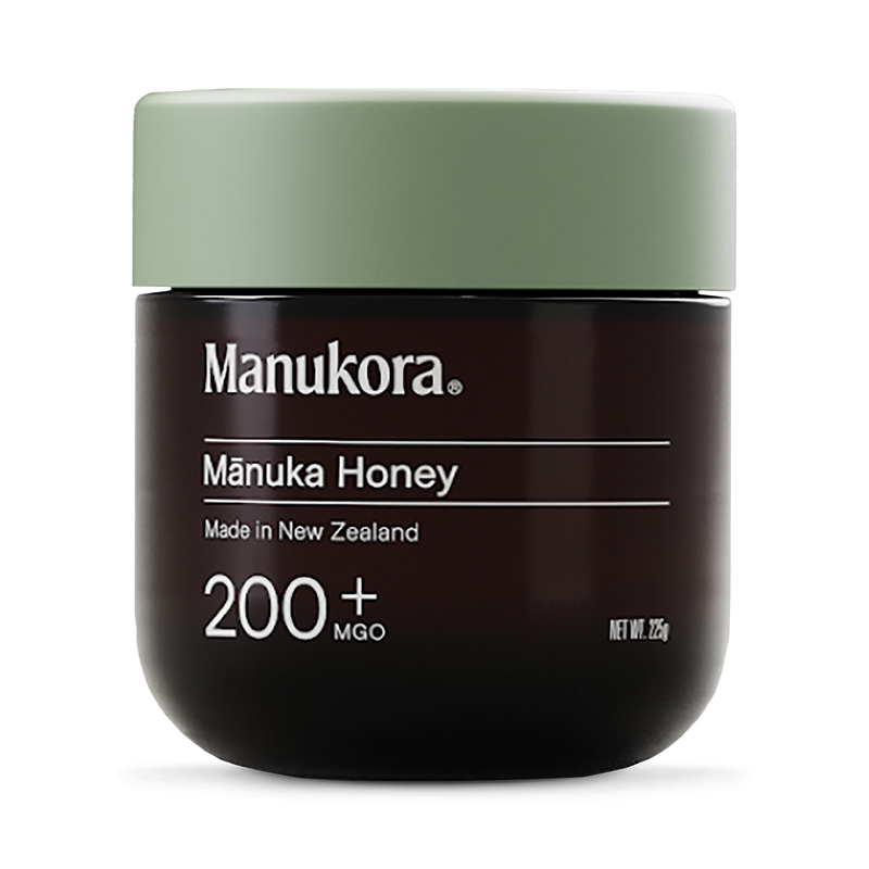 Manukora Manuka Honey MGO 200+ 225g jar, imported from the UK