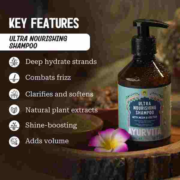 AyurVita Neem and Reetha Shampoo 300ml - British product