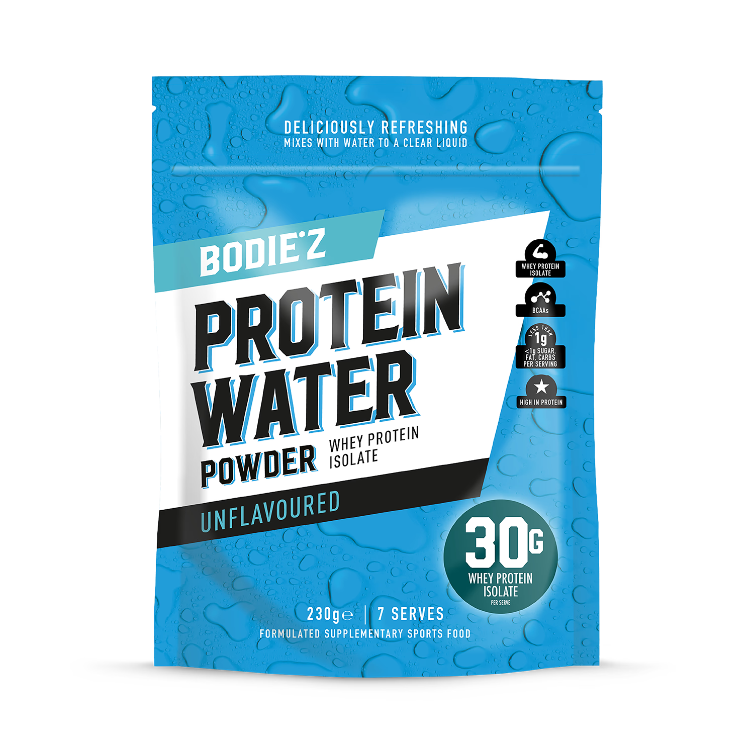 BODIE'Z protein water unflavoured 230g (British brand)