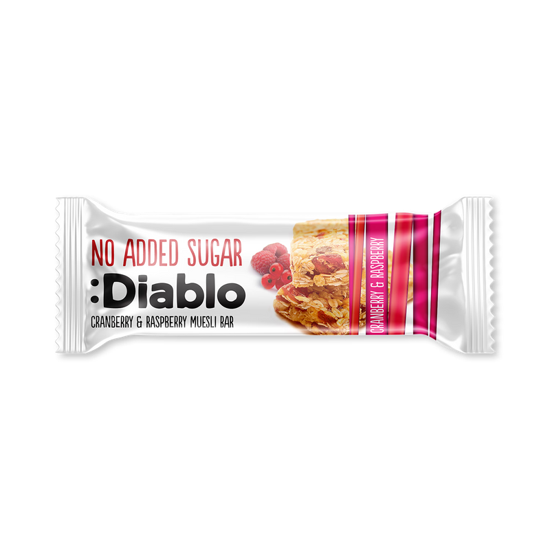 Diablo muesli bar cranberry and raspberry 30g (British brand)
