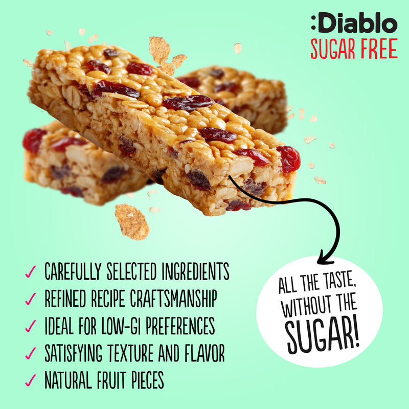 Diablo muesli bar cranberry and raspberry 30g (British brand)