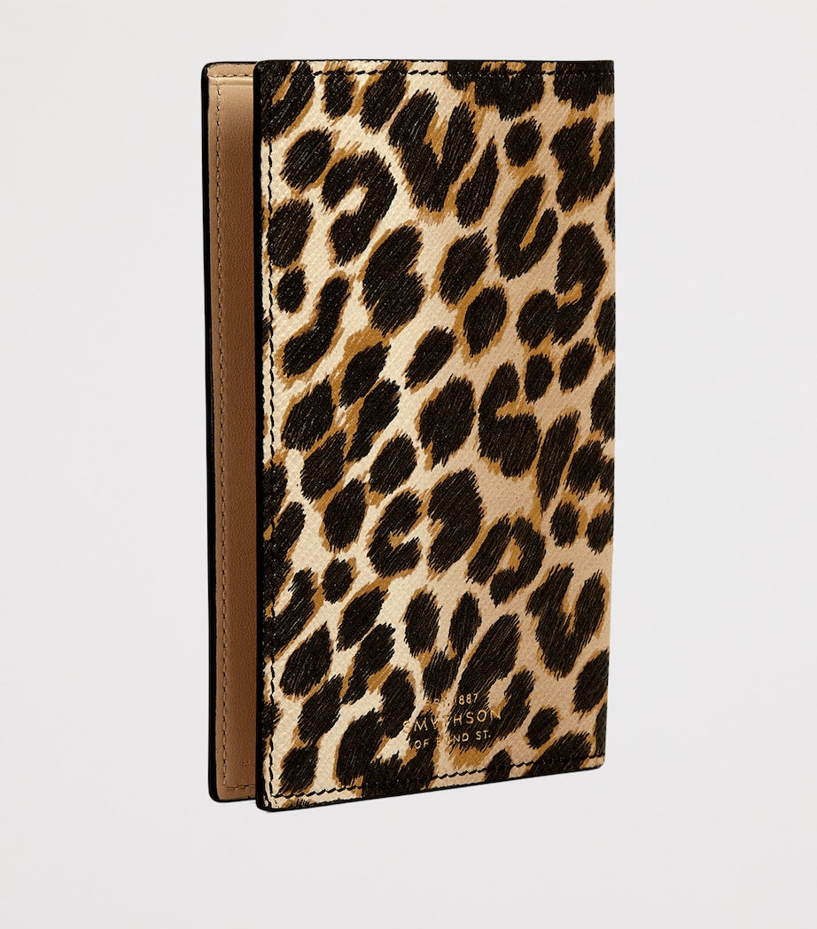Smythson leopard print passport cover 14.5x10cm, UK version