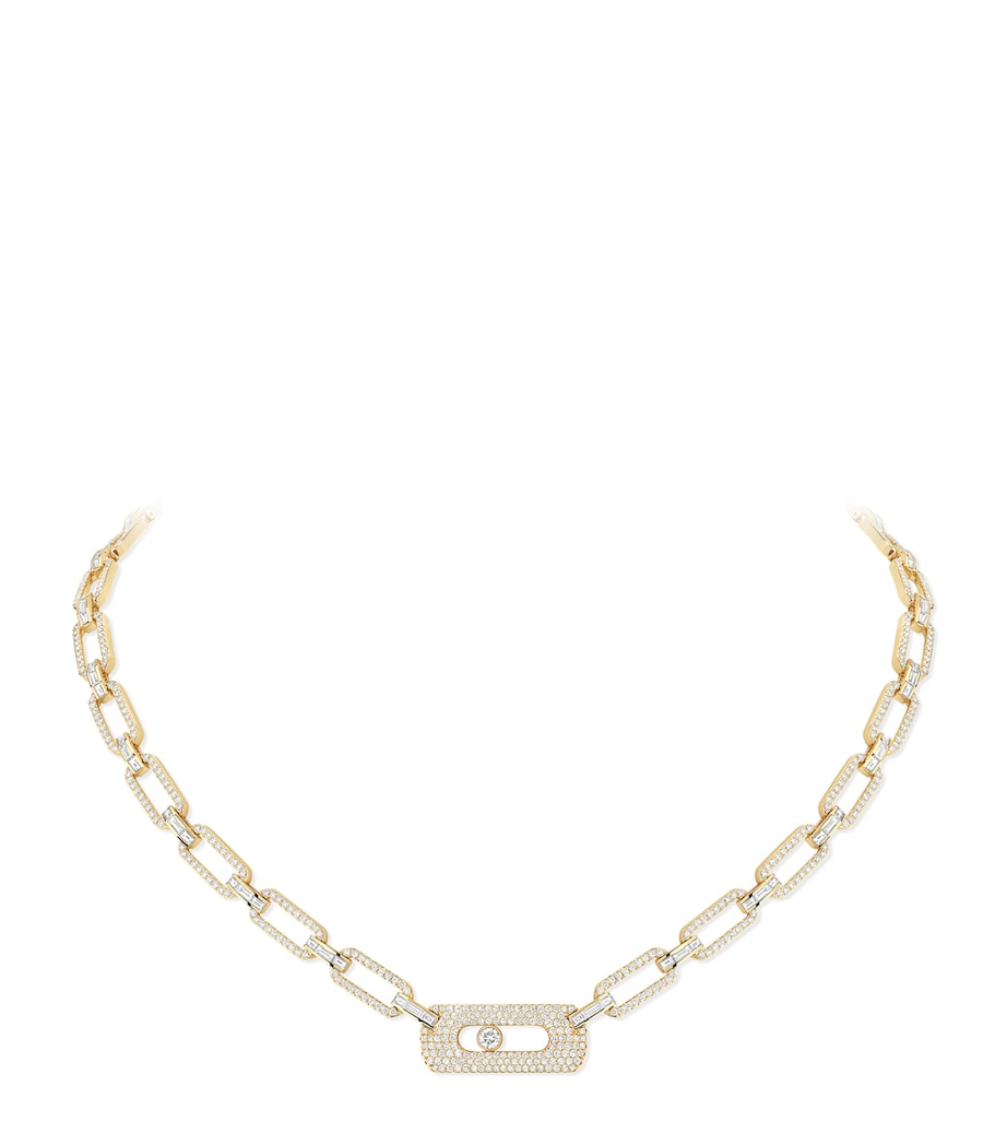 Messika Move Link yellow gold diamond necklace 4.50ct (British brand)