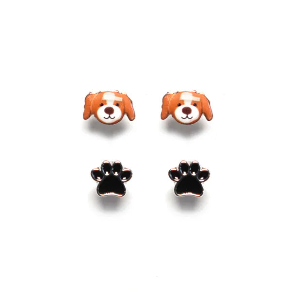 Sensation jewellery studs dual paw design pair (British brand)