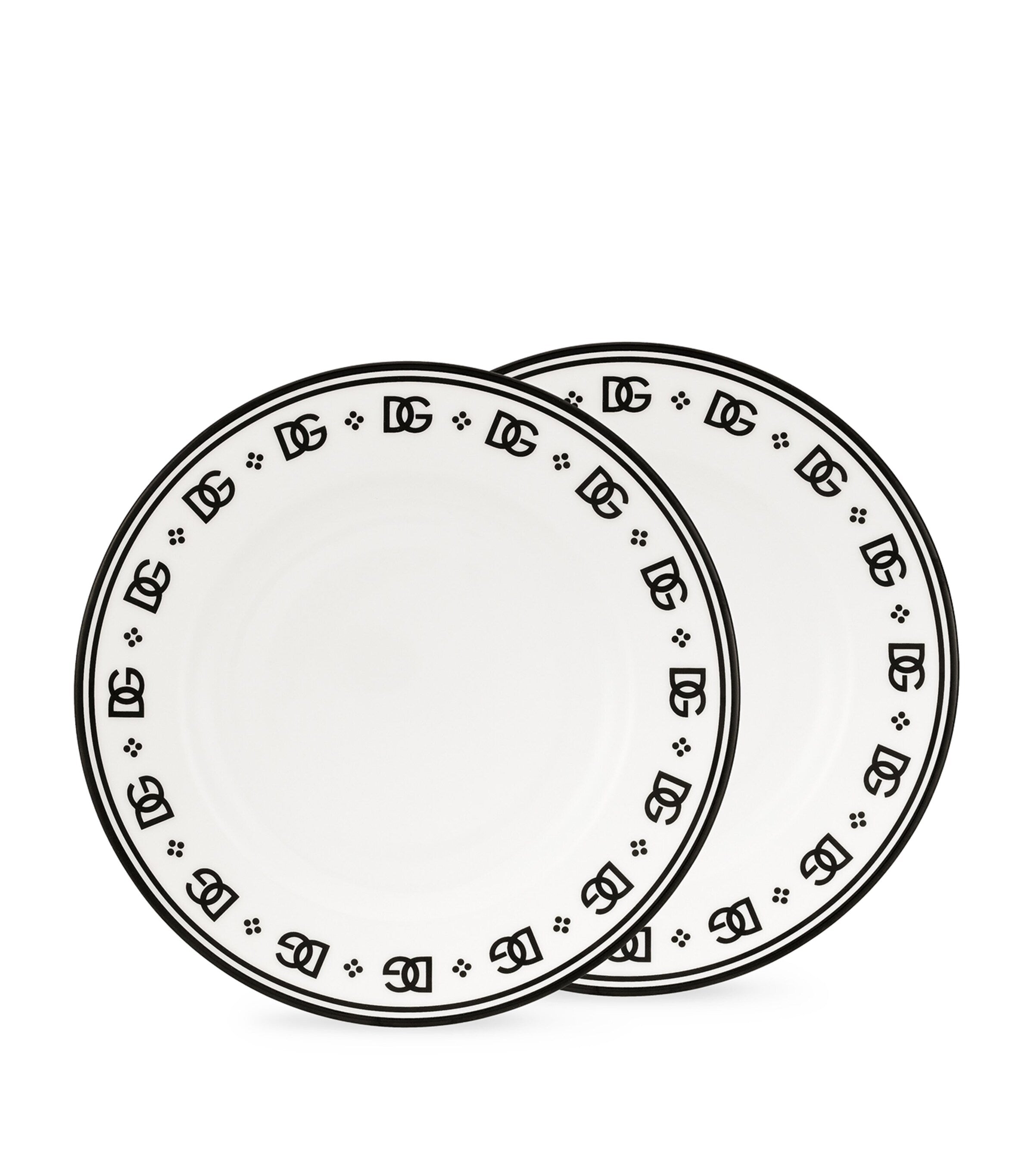 Dolce&Gabbana DG Logo Soup Plates, set of 2, 20cm - British product