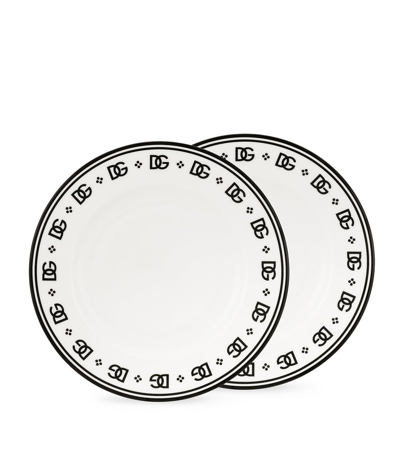 Dolce&Gabbana DG Logo Soup Plates, set of 2, 20cm - British product
