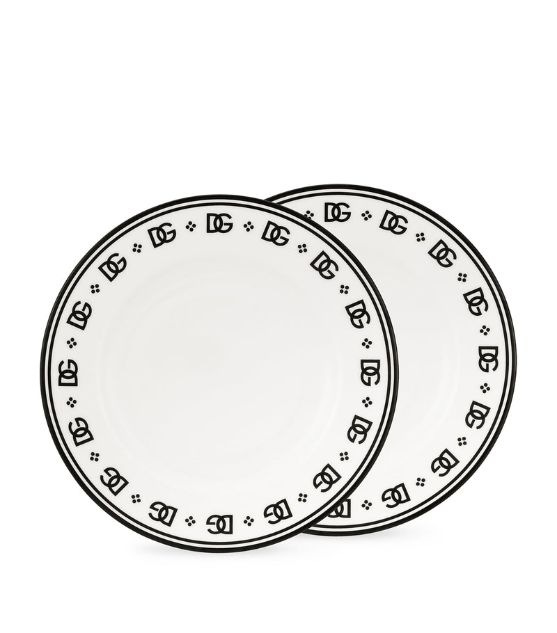 Dolce&Gabbana DG Logo Soup Plates, set of 2, 20cm - British product