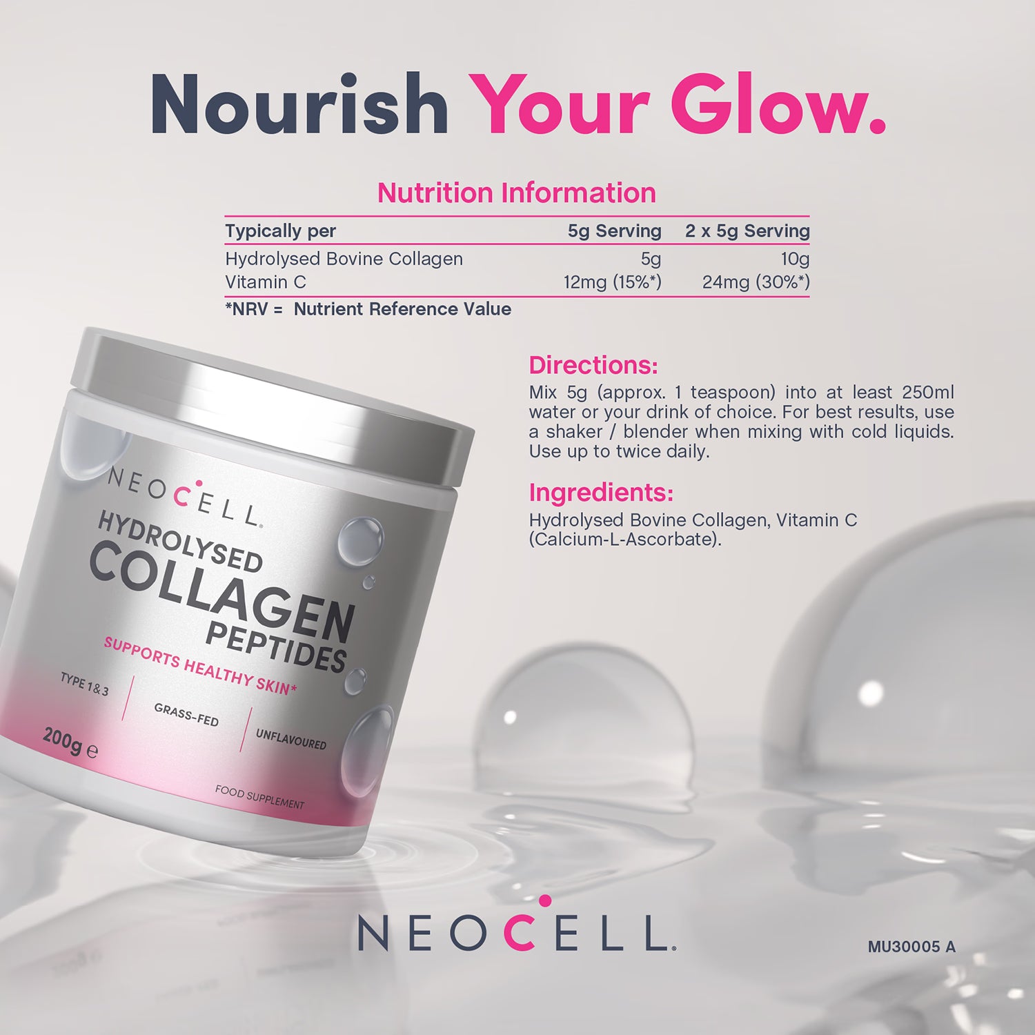 Neocell hydrolysed collagen peptides 200g, UK version