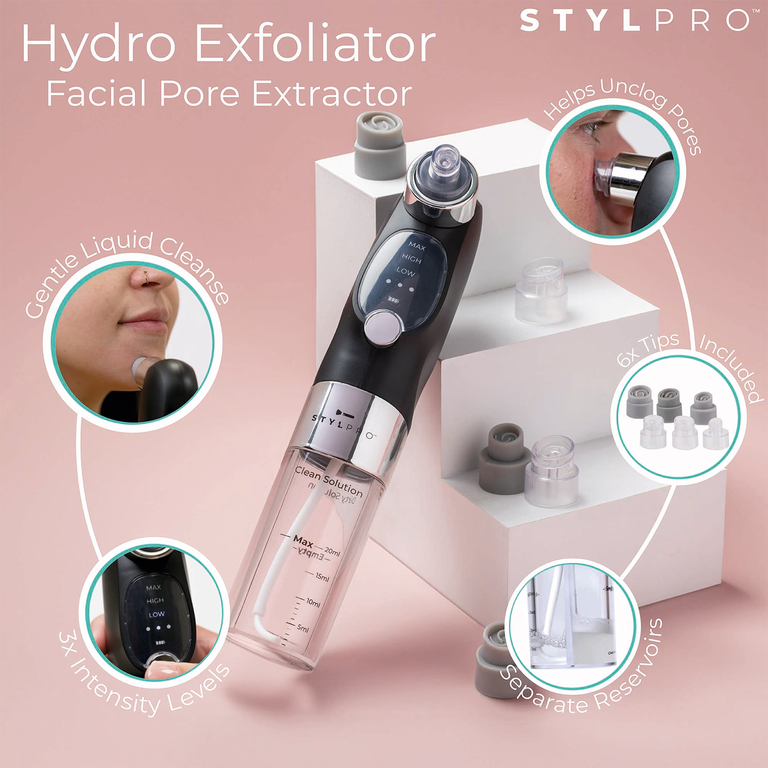 Stylpro Hydro Exfoliator skincare device - British product