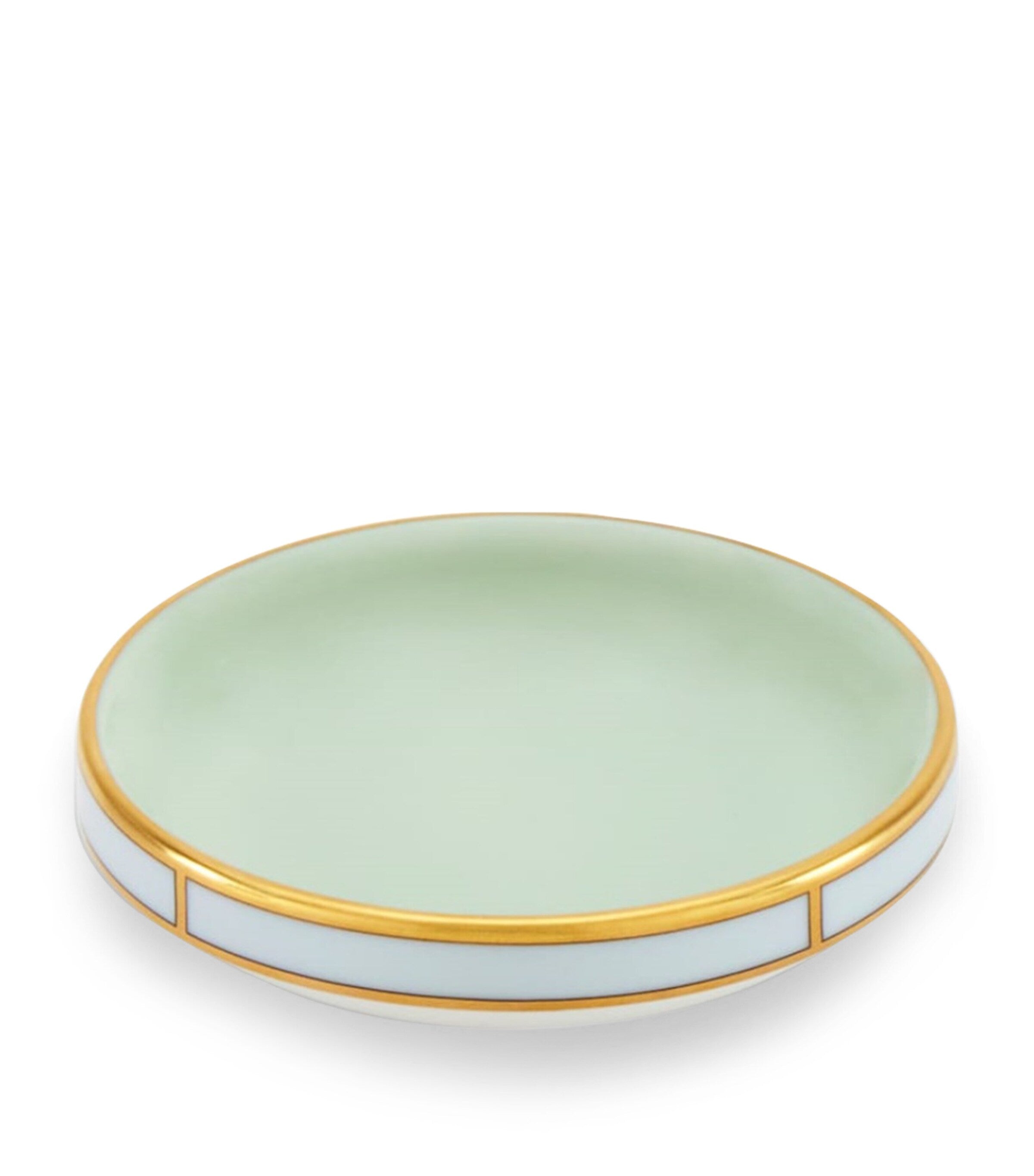 GINORI 1735 Colonna Diva Verde butter dish 10cm - British product