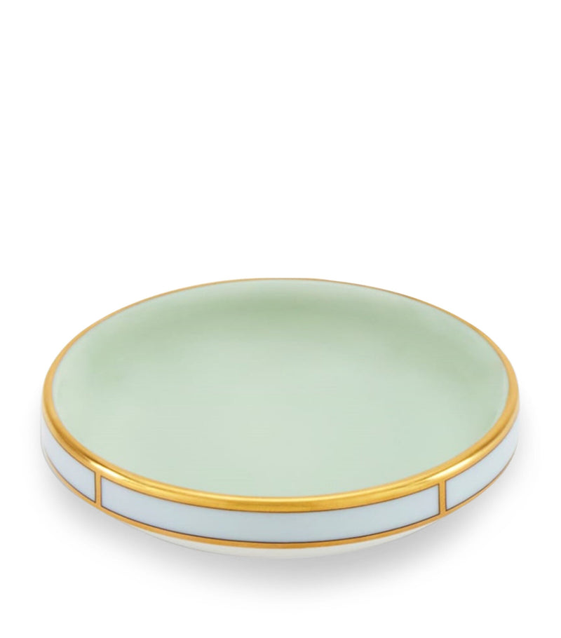 GINORI 1735 Colonna Diva Verde butter dish 10cm - British product