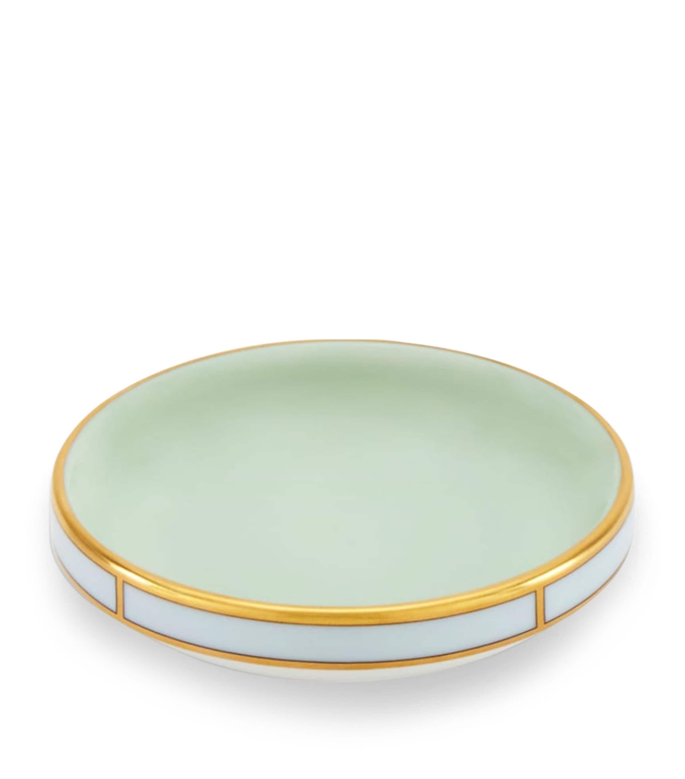 GINORI 1735 Colonna Diva Verde butter dish 10cm - British product