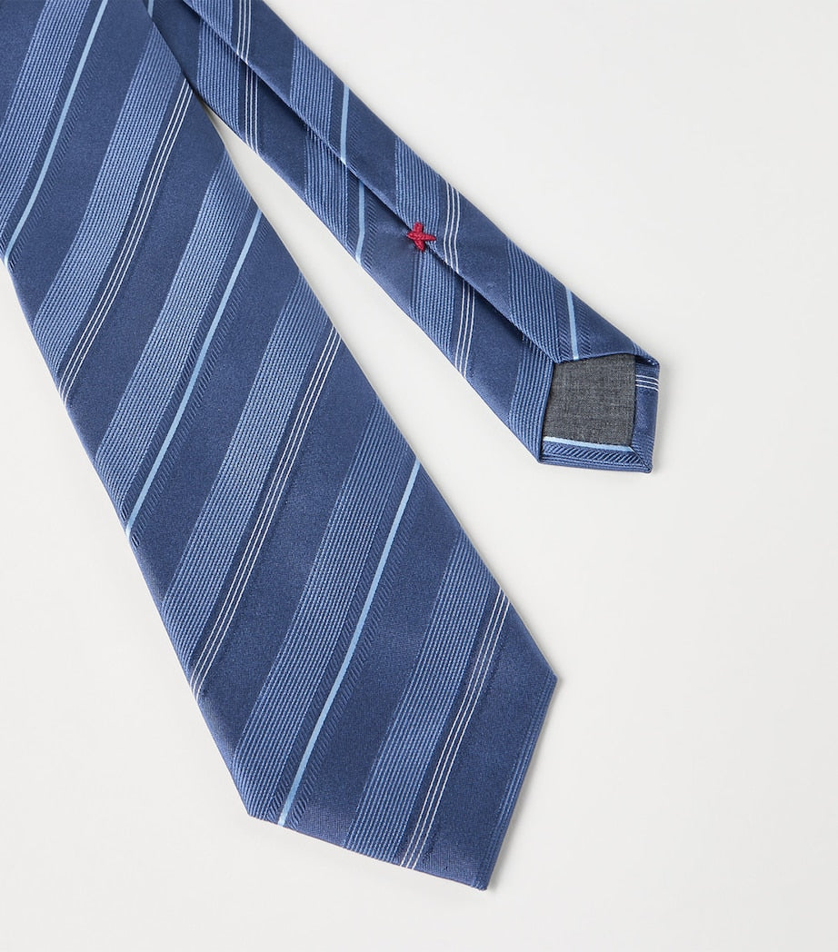 Brunello Cucinelli silk stripe tie (British brand)