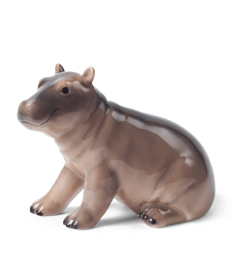 Royal Copenhagen porcelain baby hippo figurine 9cm, imported from the UK