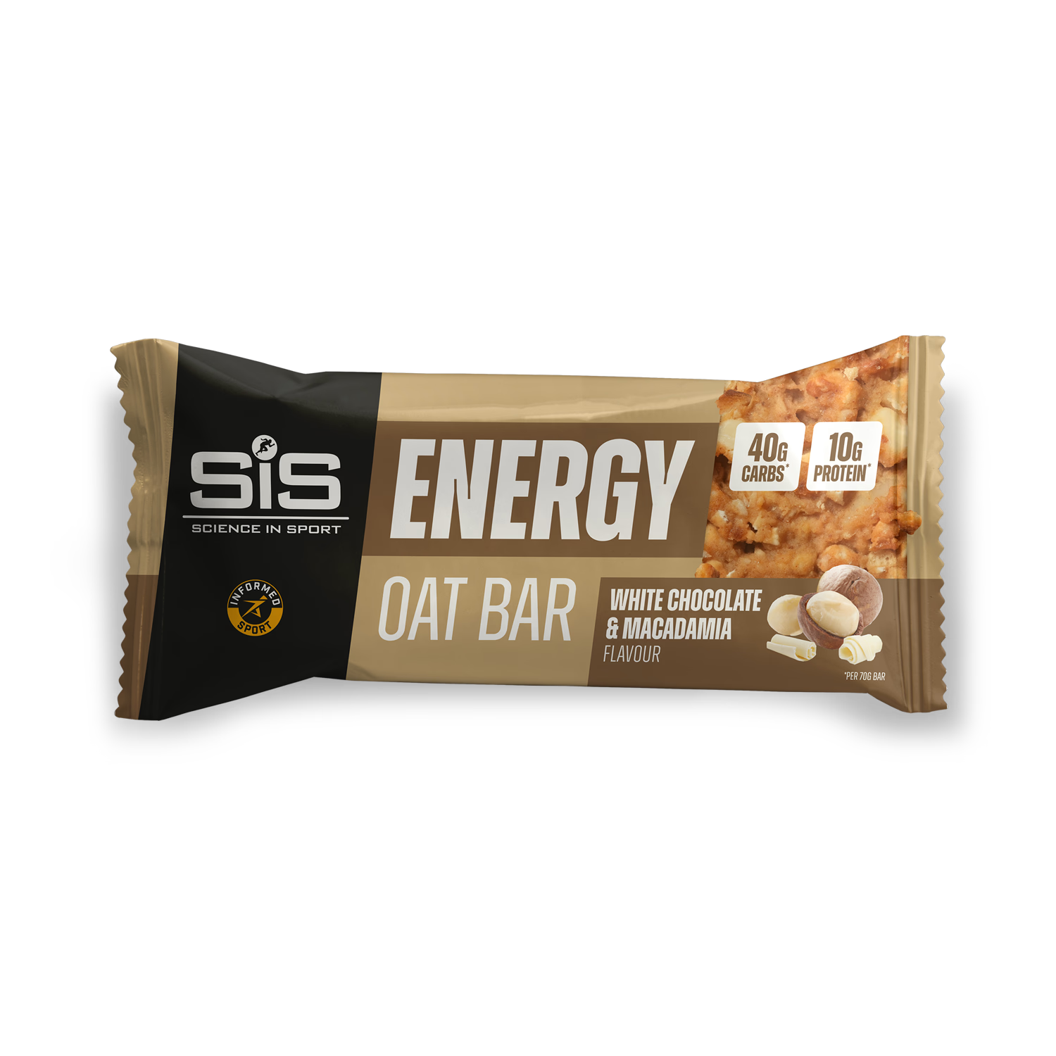 SiS energy oat bar white chocolate macadamia 70g, imported from the UK