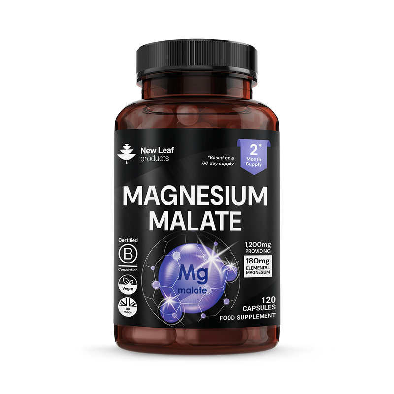 Magnesium Malate supplement 120 capsules, UK version