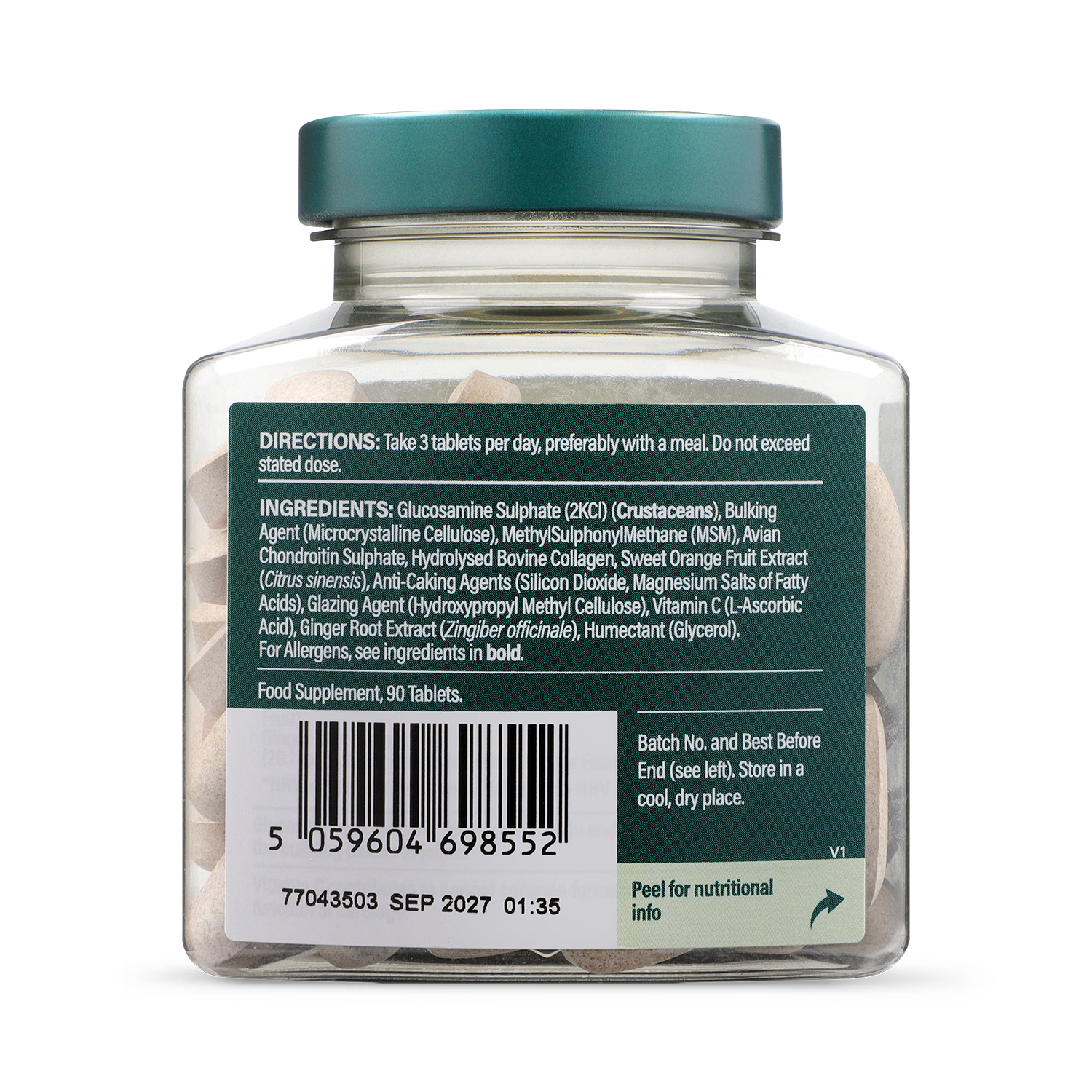 Holland & Barrett glucosamine chondroitin complex 90 tablets, imported from the UK