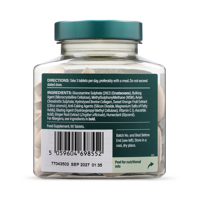 Holland & Barrett glucosamine chondroitin complex 90 tablets, imported from the UK