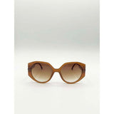 SVNX round circle sunglasses in brown - British product