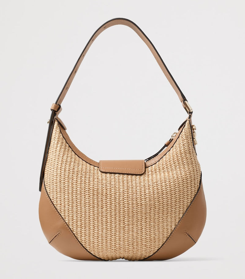 Jimmy Choo small raffia Bar shoulder bag, imported from the UK