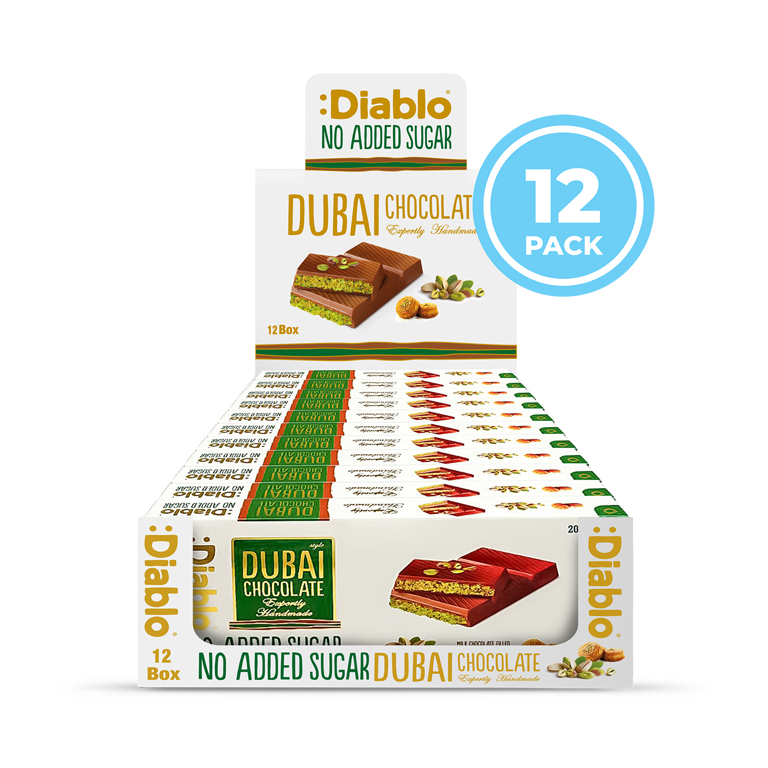 Diablo Dubai chocolate bar 200g - British product