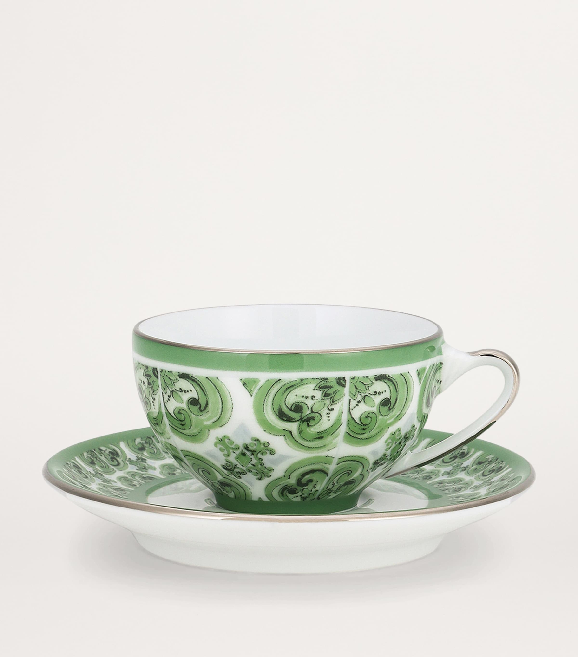 Dolce&Gabbana porcelain coffee cup and saucer with geometric print - British product