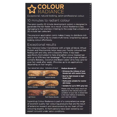 لون الشعر الدائم Superdrug Colour Radiance 8.0 Medium Blonde