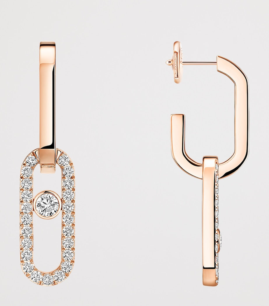 Messika pink gold diamond drop earrings 0.85ct, imported from the UK