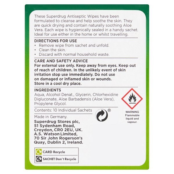 Superdrug Antiseptic 10 Wipes GOODS Superdrug   