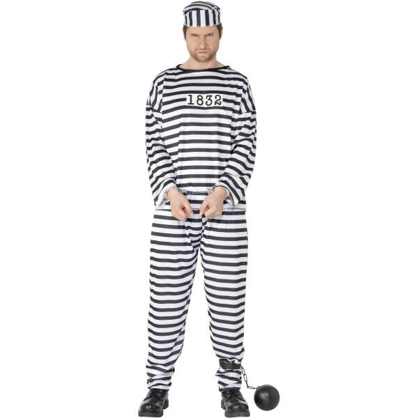 Smiffys convict costume black and white (British brand)