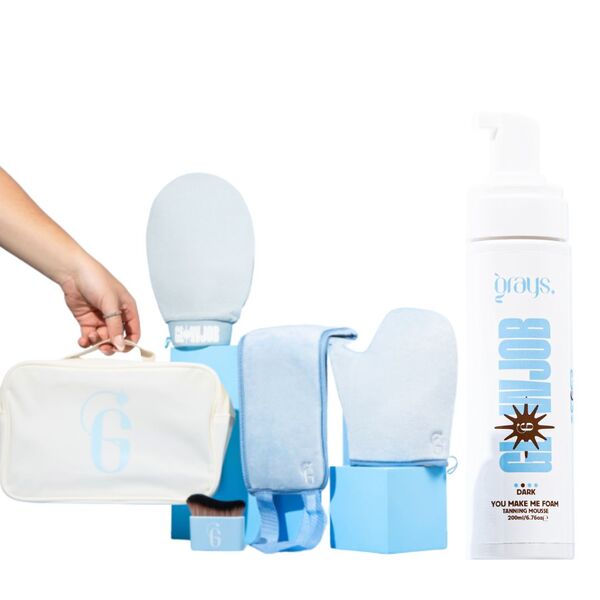 Glowjob tanning kit and dark tanning mousse, UK version