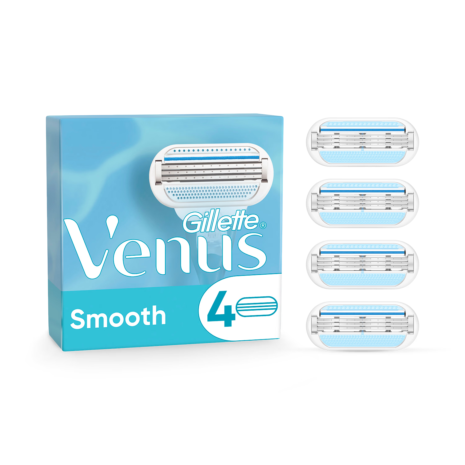 Venus Smooth 3 Blade razor blades refill 4-pack - British product