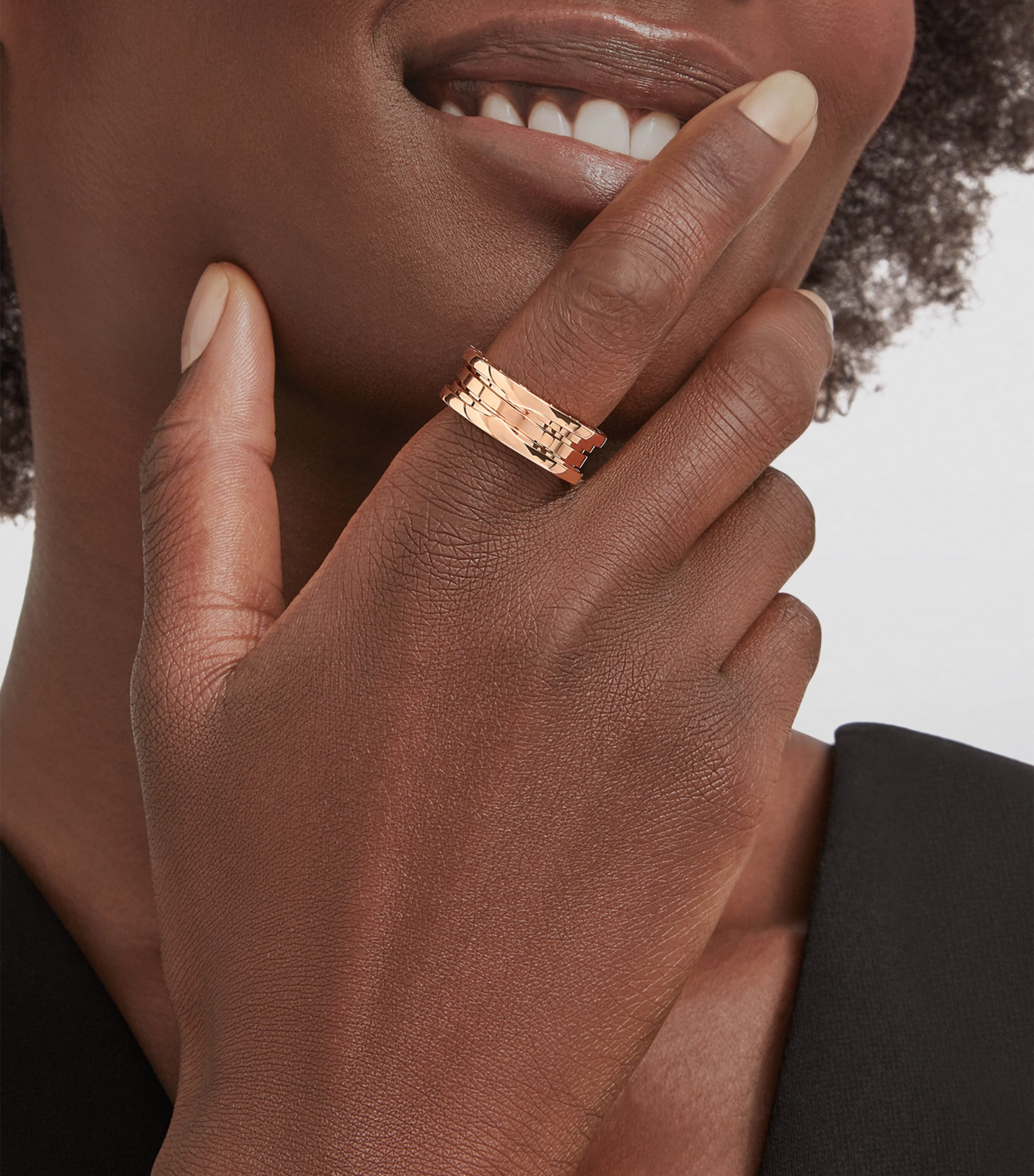 Bvlgari B.zero1 three-band rose gold ring - British product