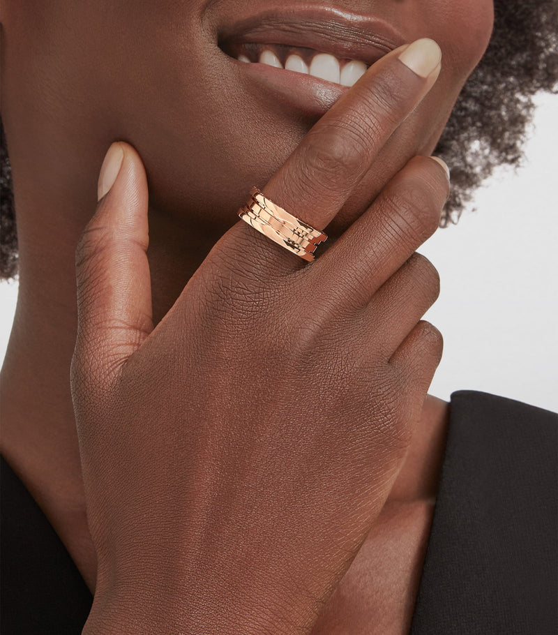 Bvlgari B.zero1 three-band rose gold ring - British product