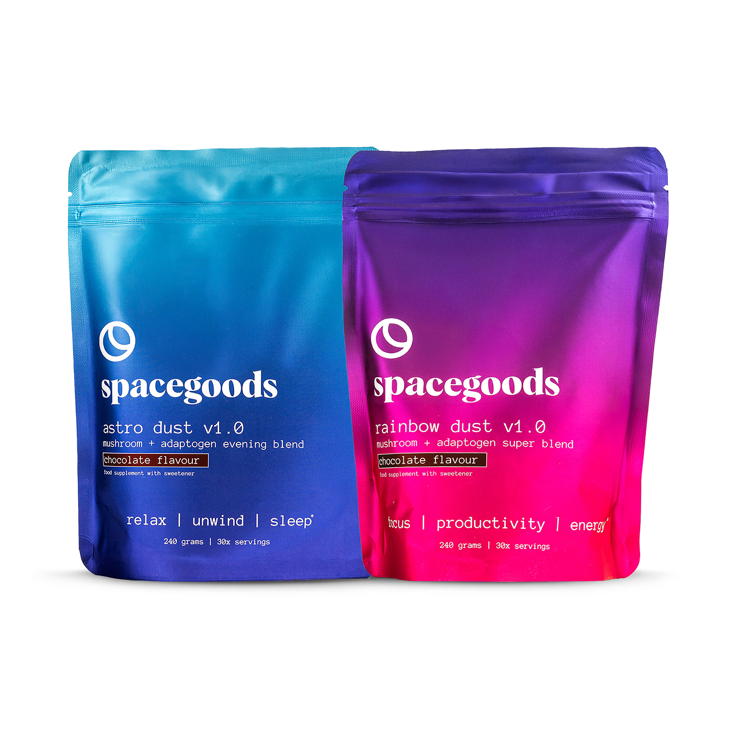 Spacegoods Ultimate Focus & Sleep Bundle 2x240g - British product