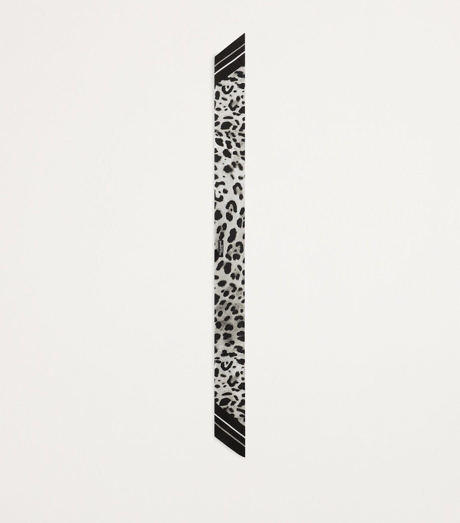 Dolce&Gabbana silk leopard print skinny scarf, UK version