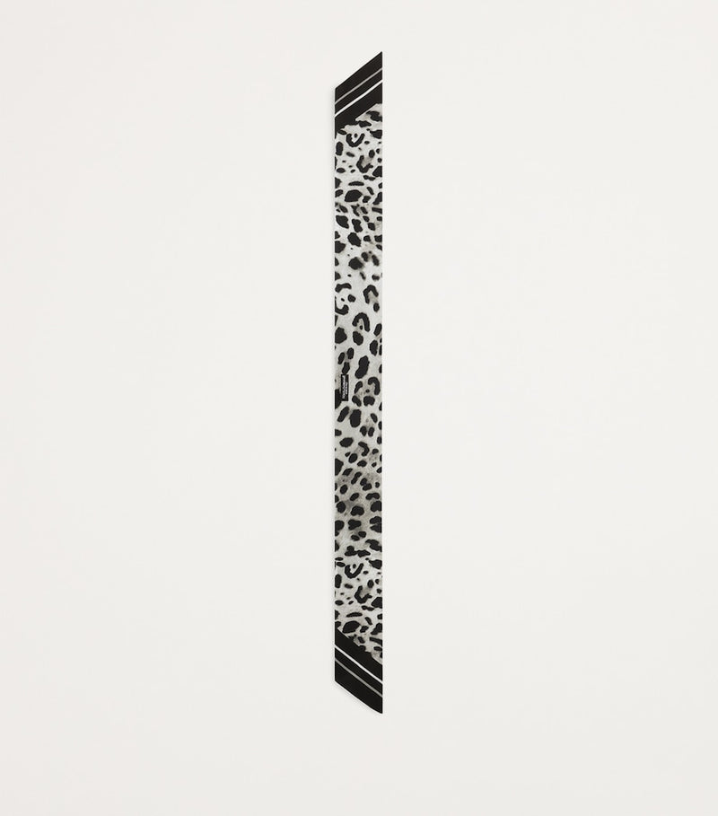 Dolce&Gabbana silk leopard print skinny scarf, UK version